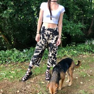 Custom Dyed Stretch Capri Pants